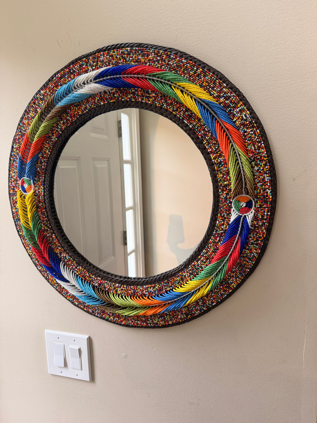 Handcrafted Beaded Mirror